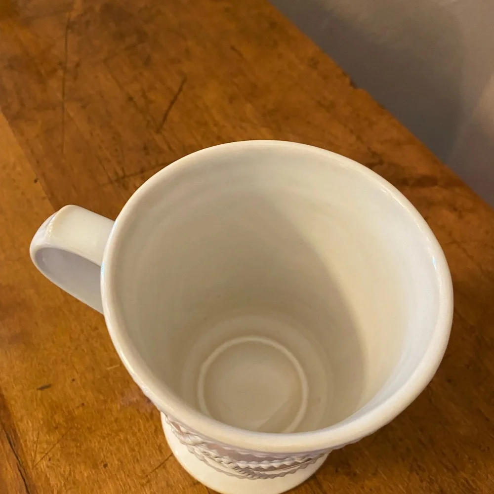 Food Network Stoneware White Washed Letter K Coffee Tea Cup Mug